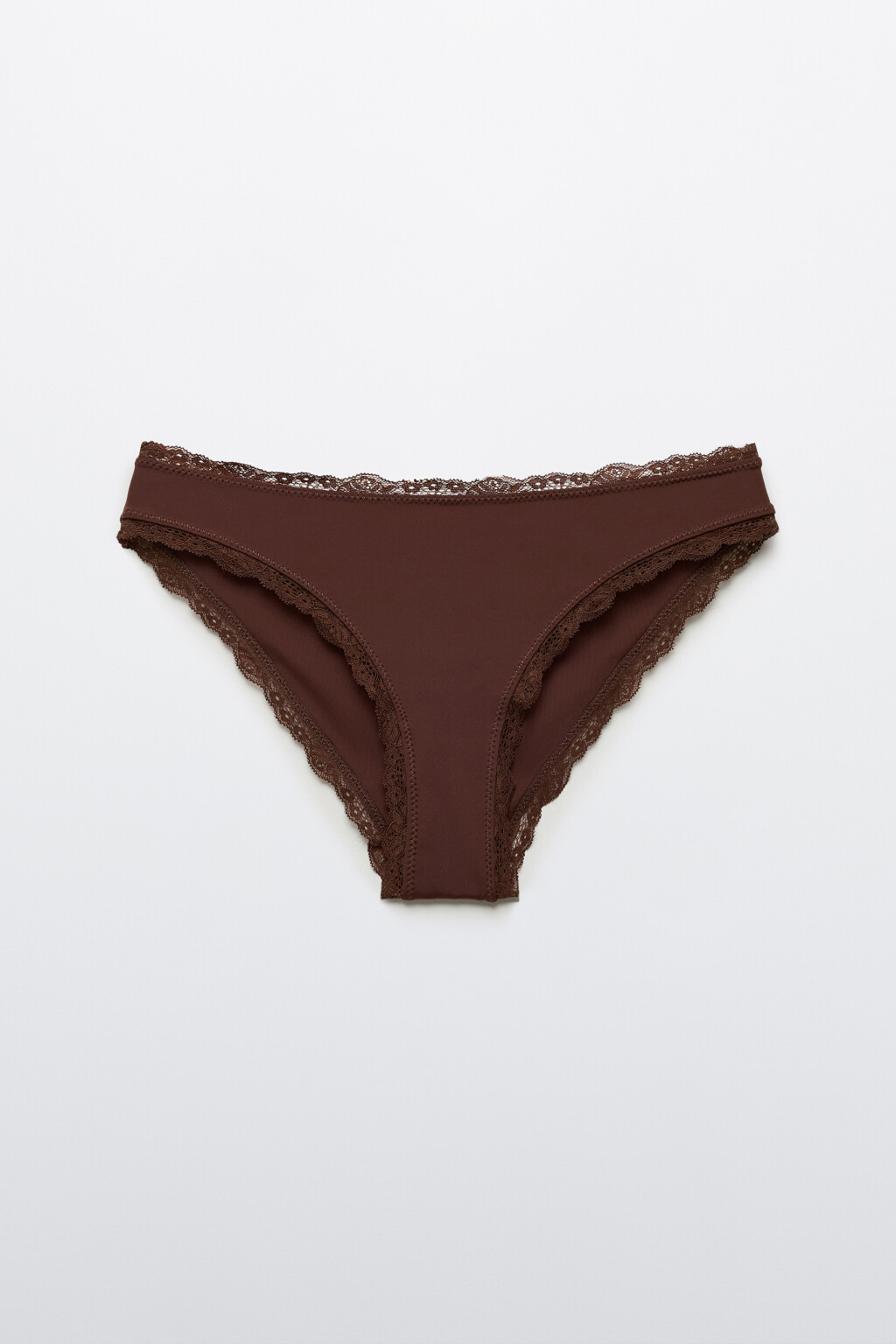 Трусы-слипы с кружевом - цвет коричневый - 5