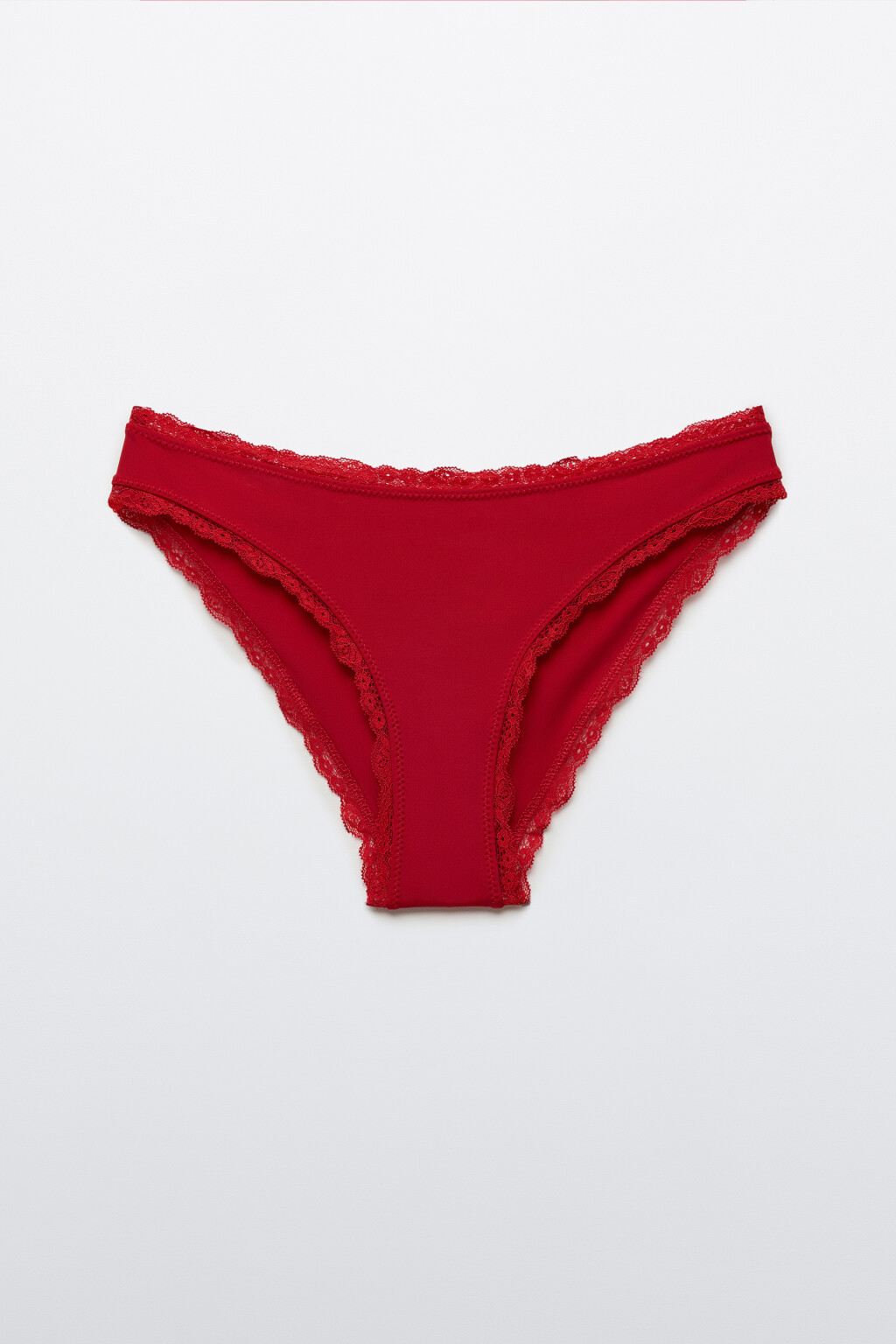 Трусы-слипы с кружевом - цвет красный - 5