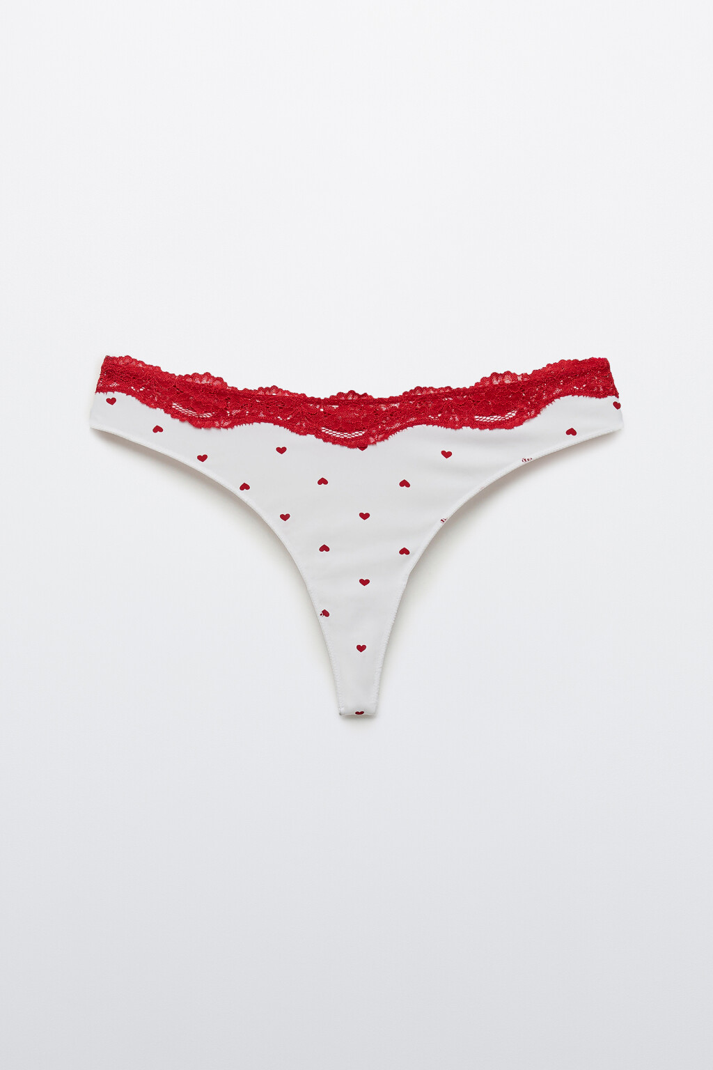 Трусы-стринги с кружевом - цвет красный - 5