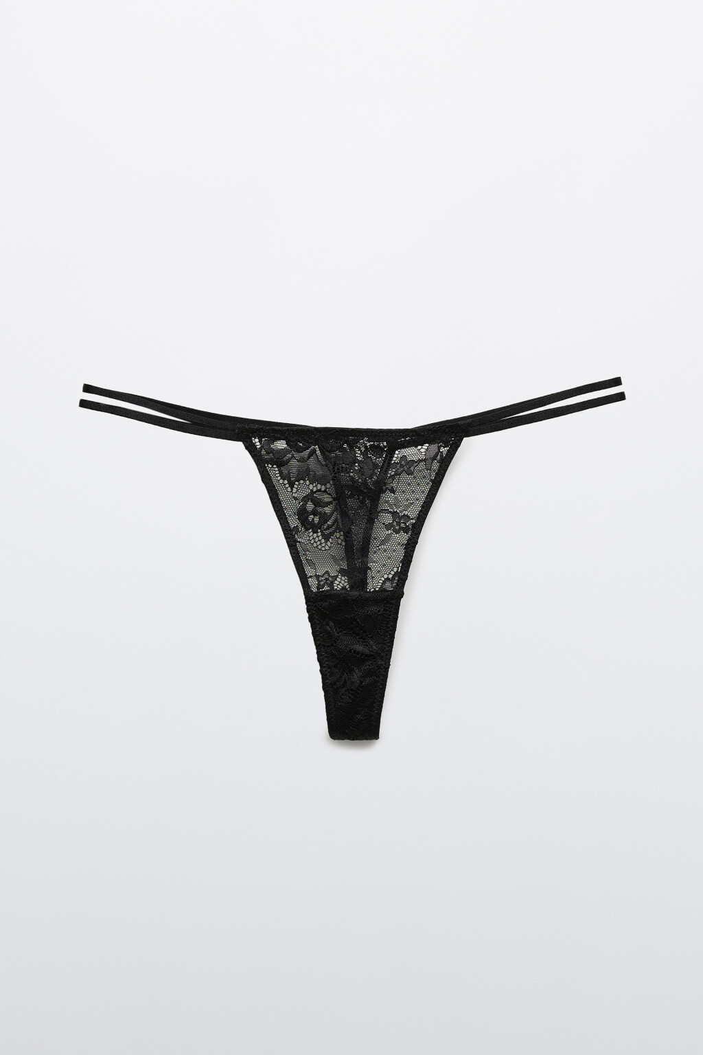 Трусы-стринги кружевные - цвет черный - 6
