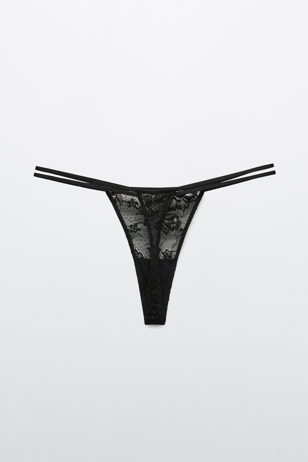 Трусы-стринги кружевные - цвет черный - 7