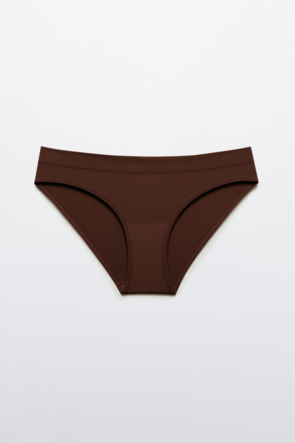 Трусы-слипы бесшовные в рубчик - цвет коричневый - 5