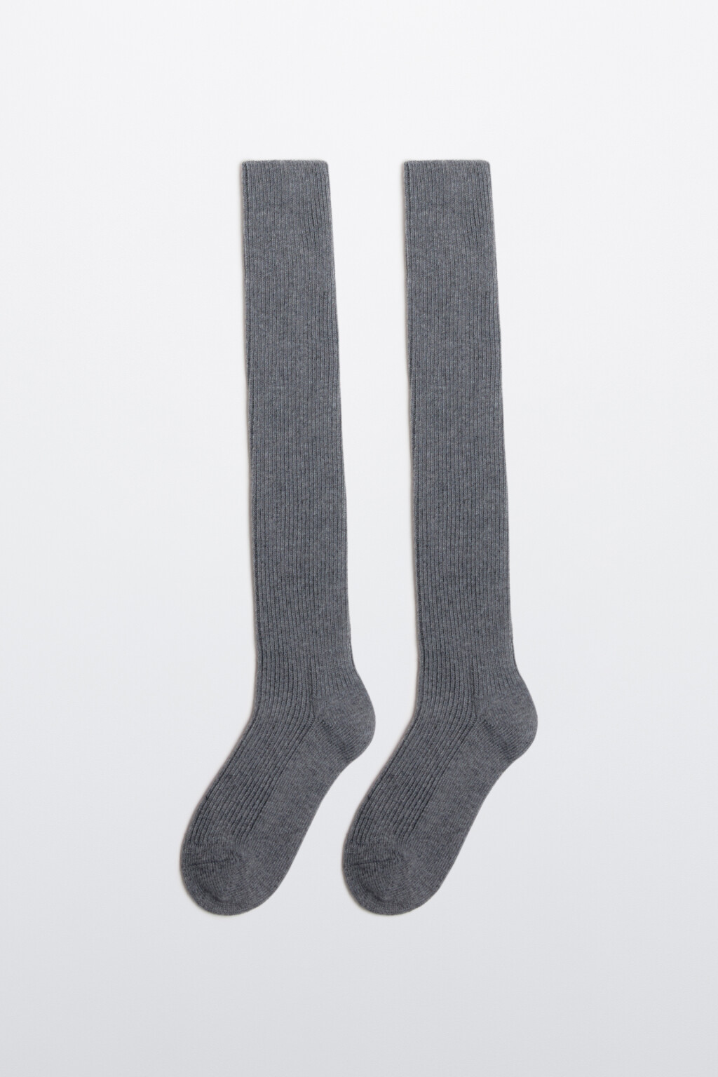 Гольфы с кашемиром и шерстью - цвет серый - 2