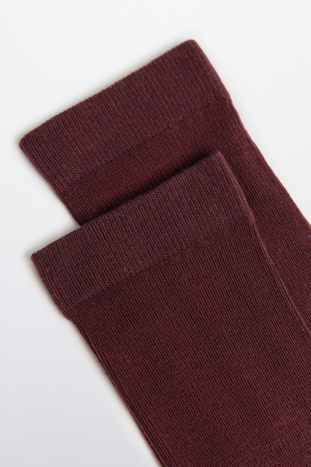 Носки высокие в рубчик - цвет коричневый - 2