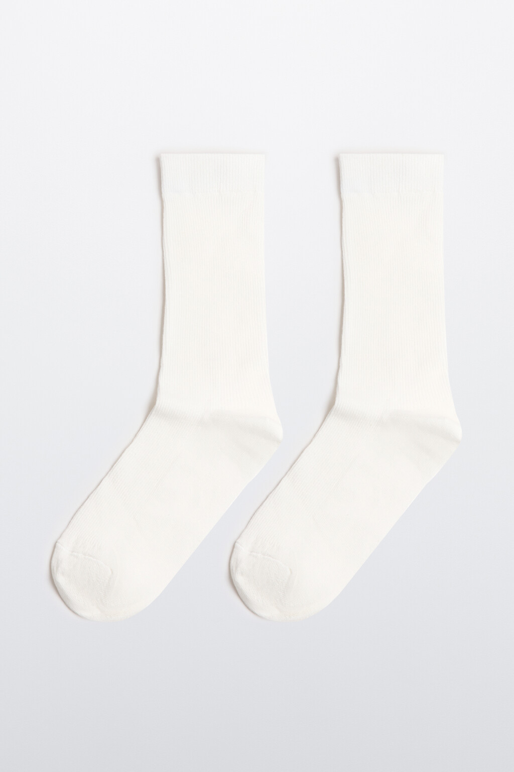 Носки высокие в рубчик - цвет ванильный - 1