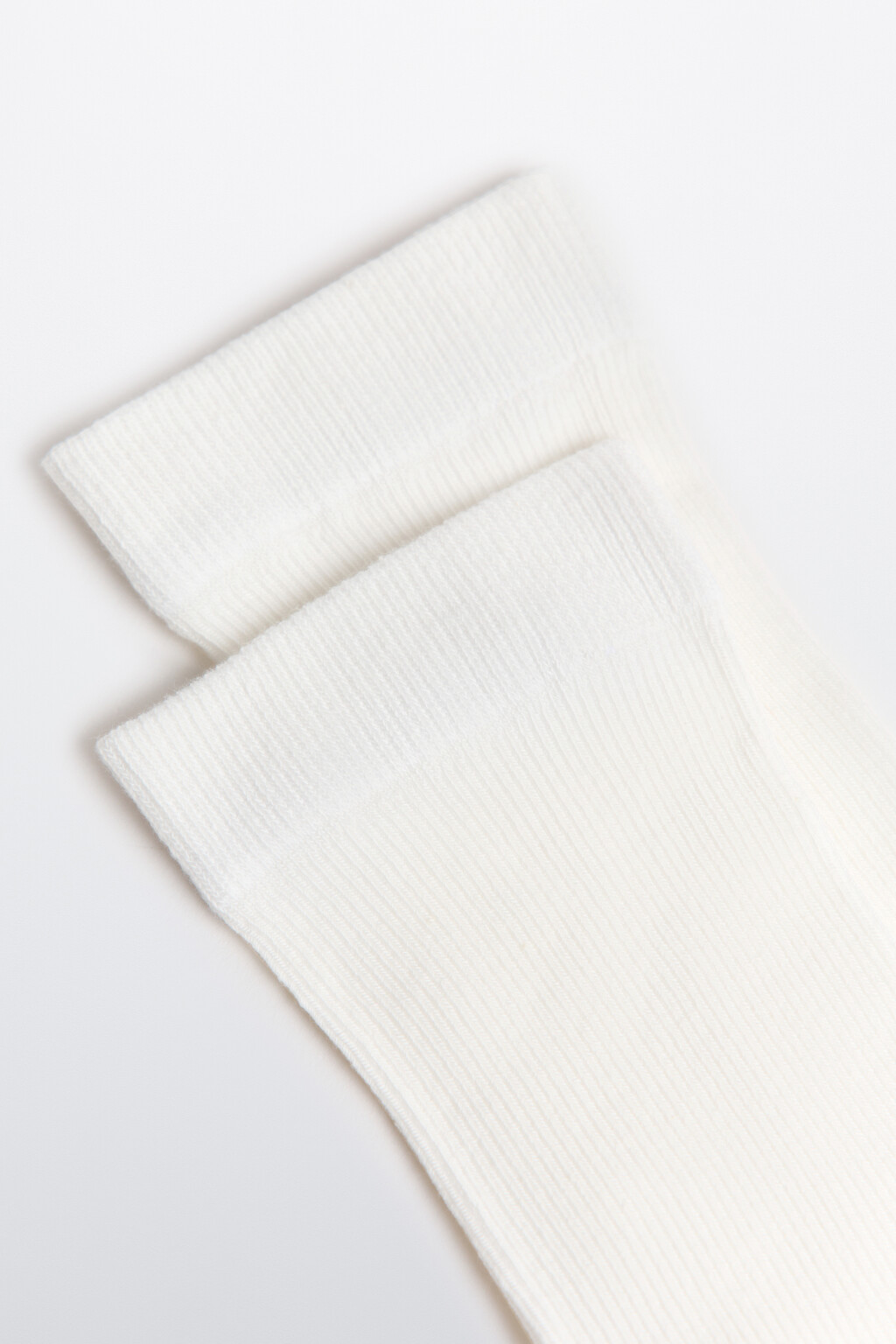 Носки высокие в рубчик - цвет ванильный - 2