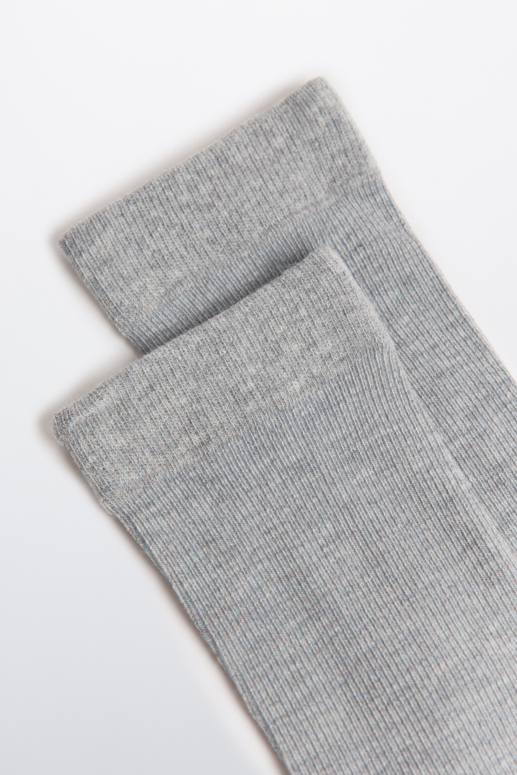 Носки высокие в рубчик - цвет серый - 2