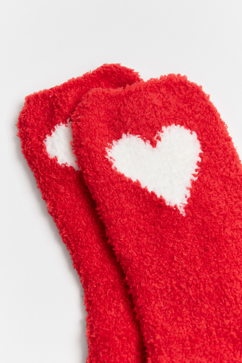 Носки махровые с сердечком - цвет красный - 2