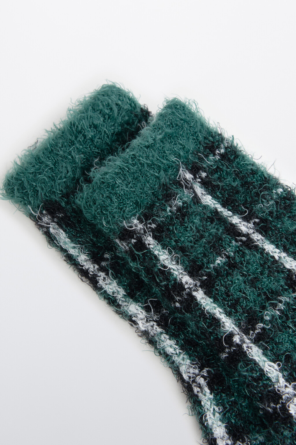 Носки высокие в клетку - цвет зеленый - 2