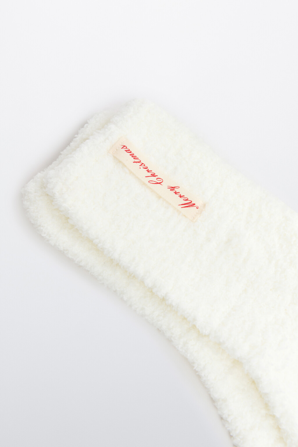 Носки высокие махровые с патчем - цвет ванильный - 2