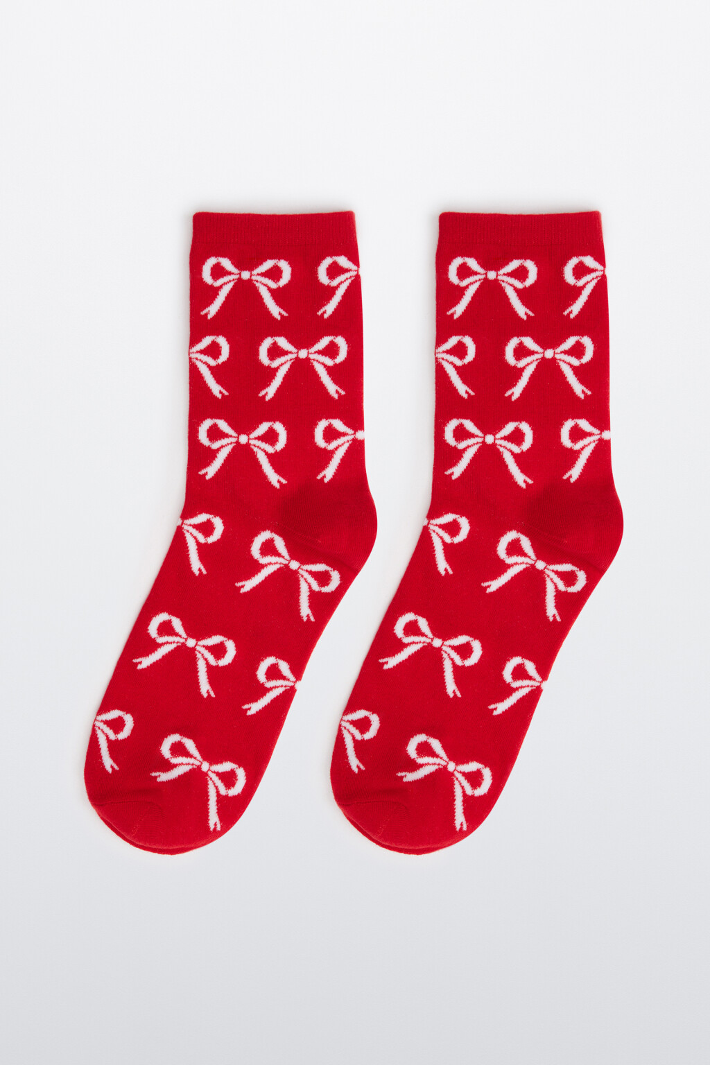 Носки с новогодним принтом - цвет красный - 1