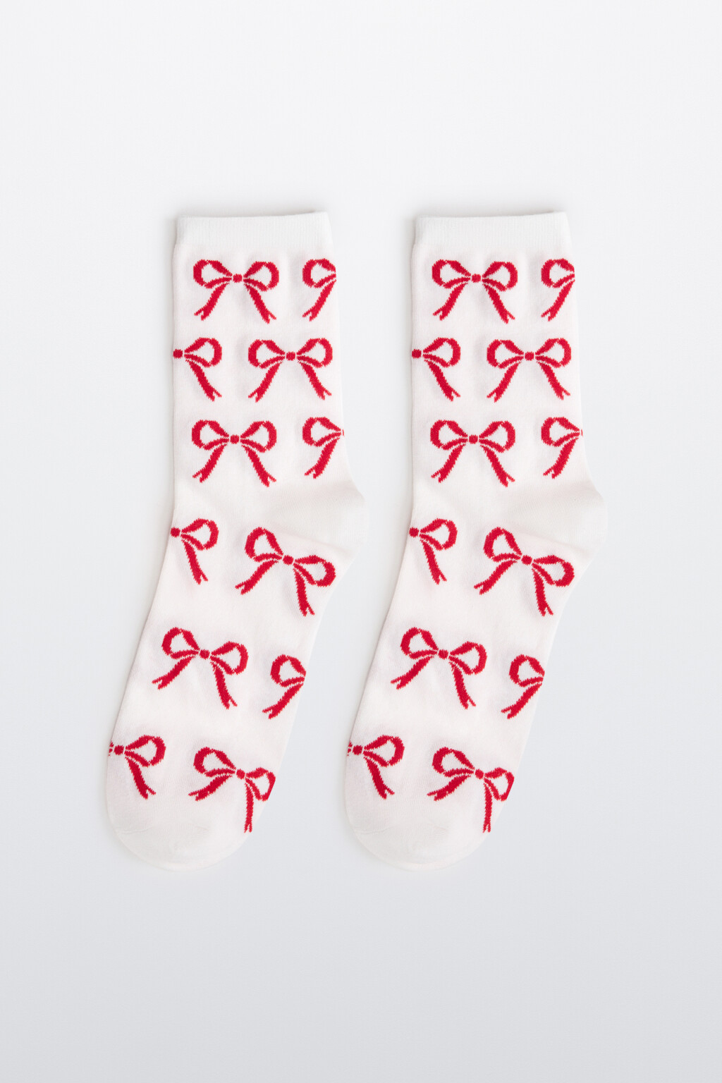 Носки с новогодним принтом - цвет красный - 1