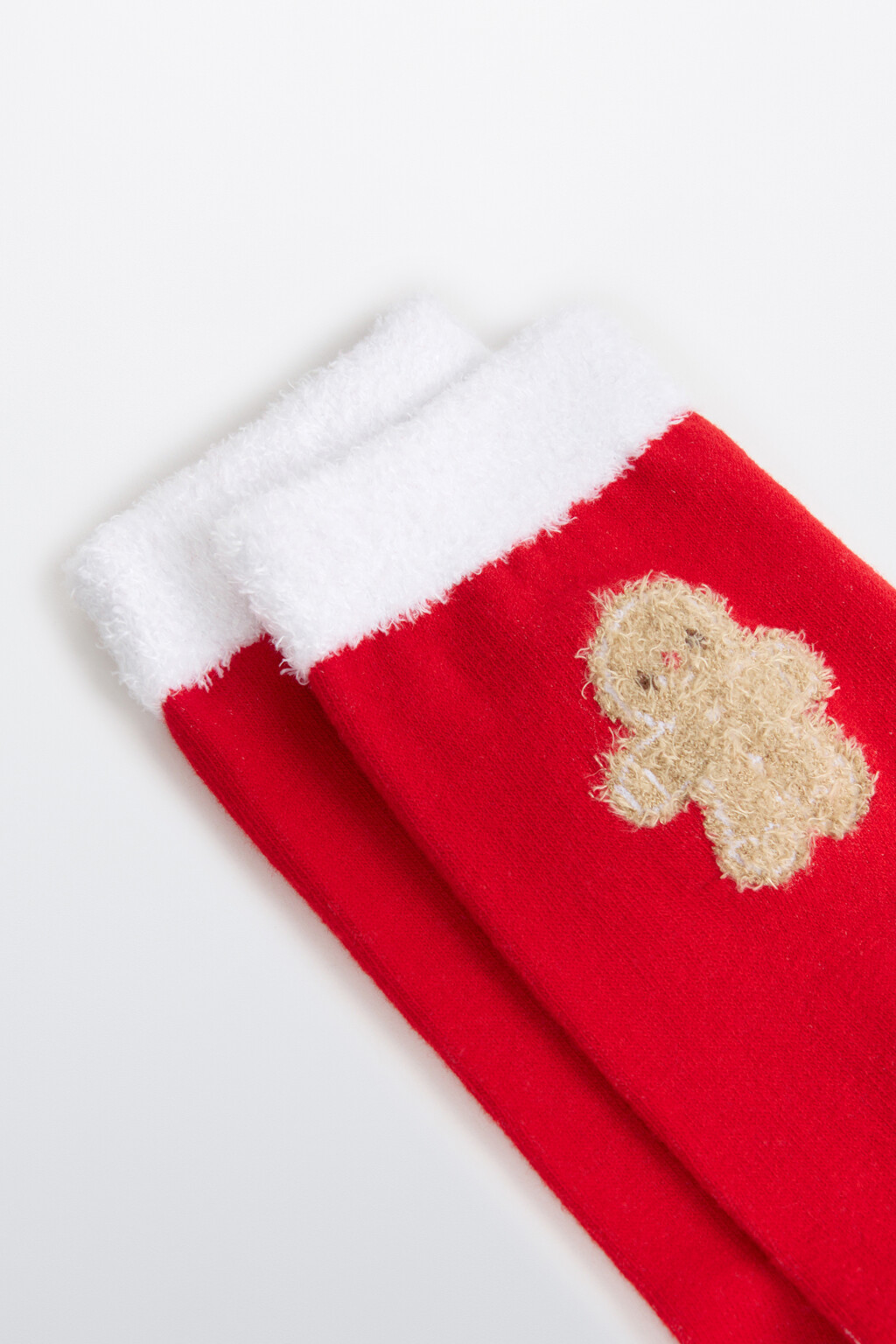 Носки высокие с новогодней вышивкой - цвет красный - 2