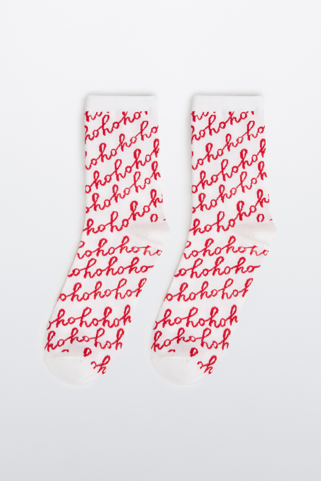 Носки высокие с новогодней вышивкой - цвет ванильный - 1