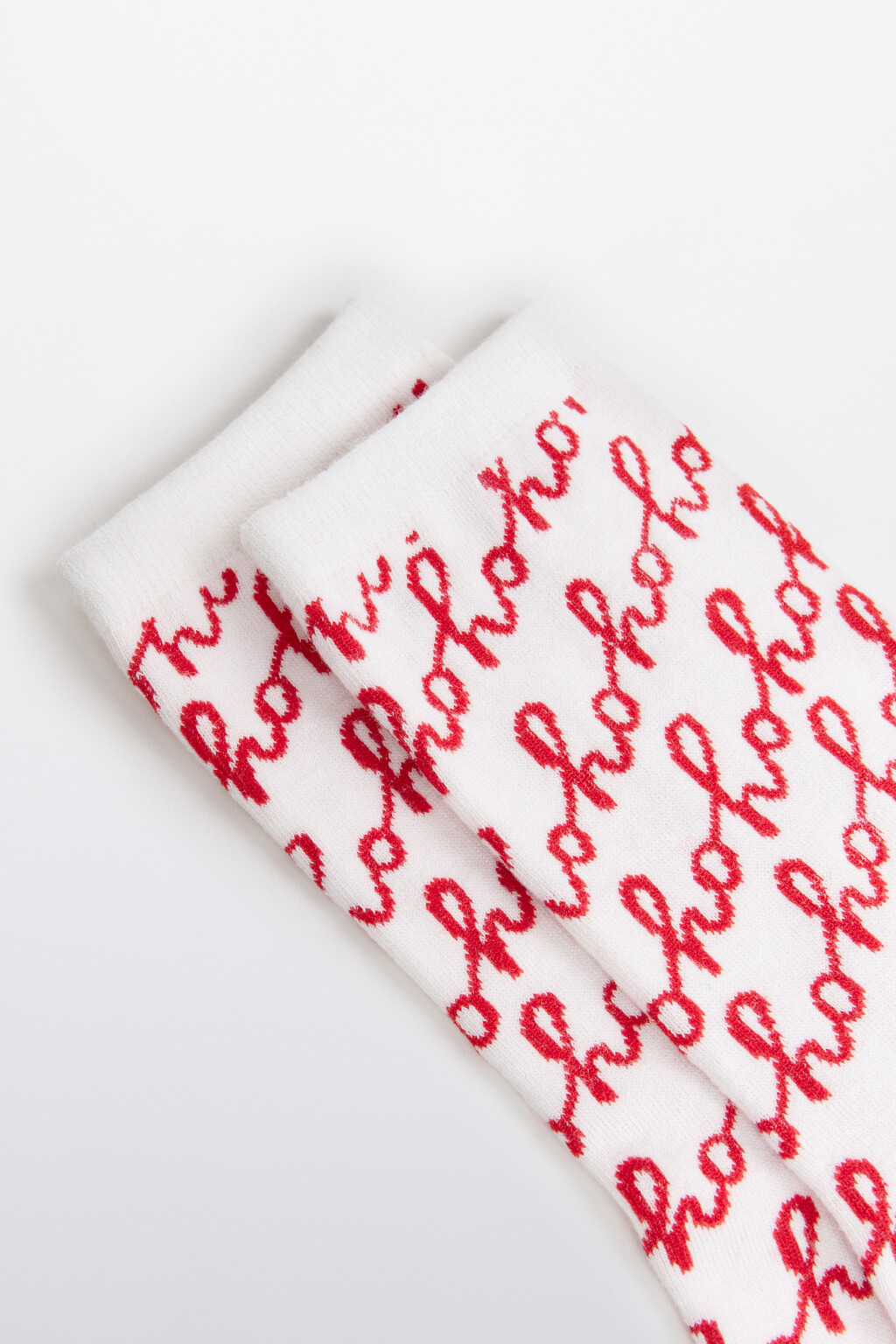 Носки высокие с новогодней вышивкой - цвет ванильный - 2