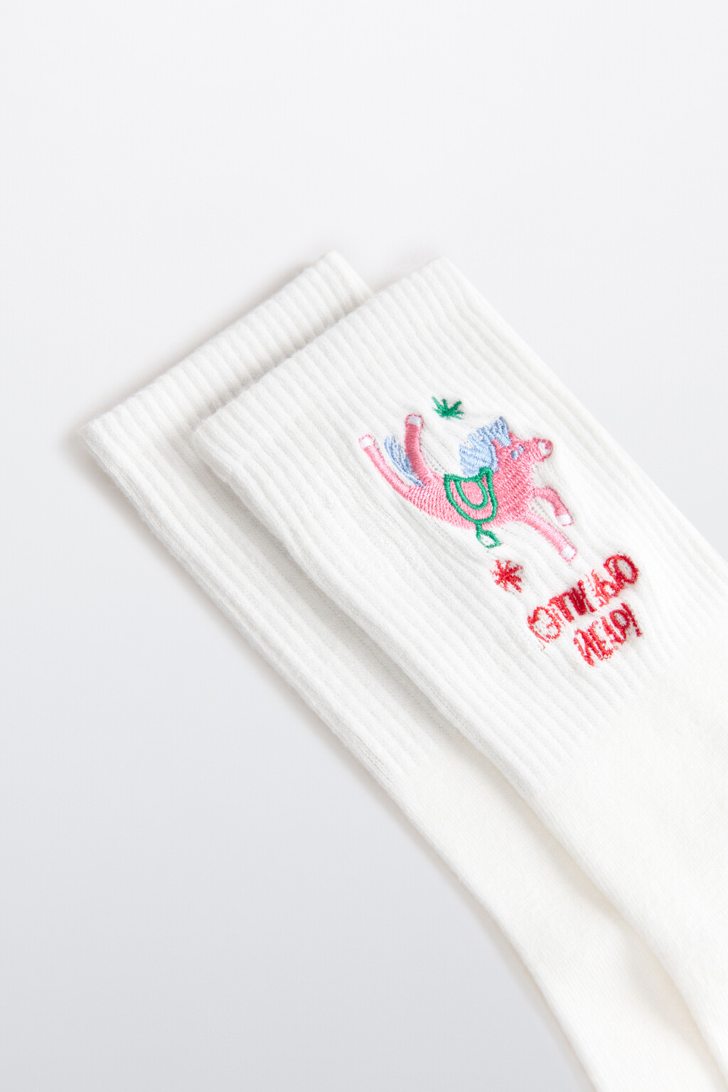 Носки с новогодним принтом - цвет ванильный - 2