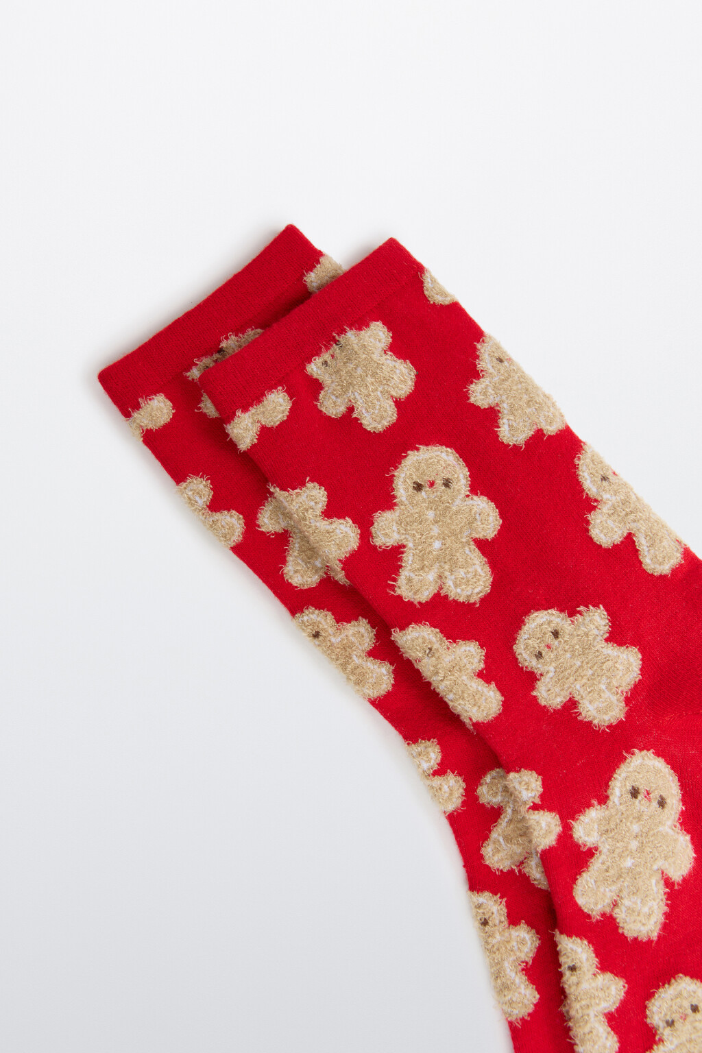 Носки с новогодним принтом - цвет красный - 2