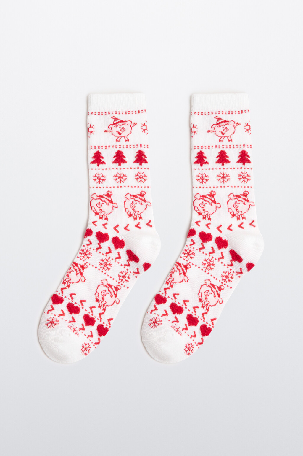 Носки высокие с узором - цвет красный - 3