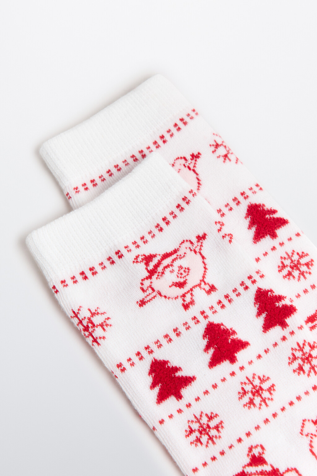 Носки высокие с узором - цвет красный - 4