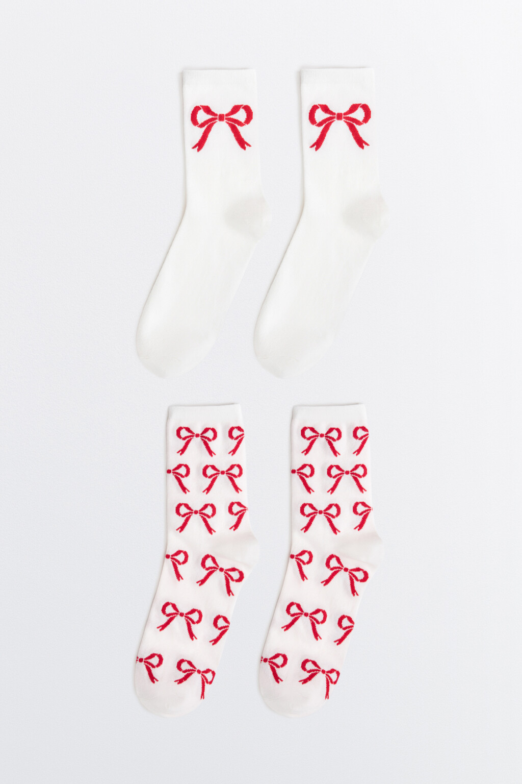 набор носков женских (2 пары) - цвет красный - 1