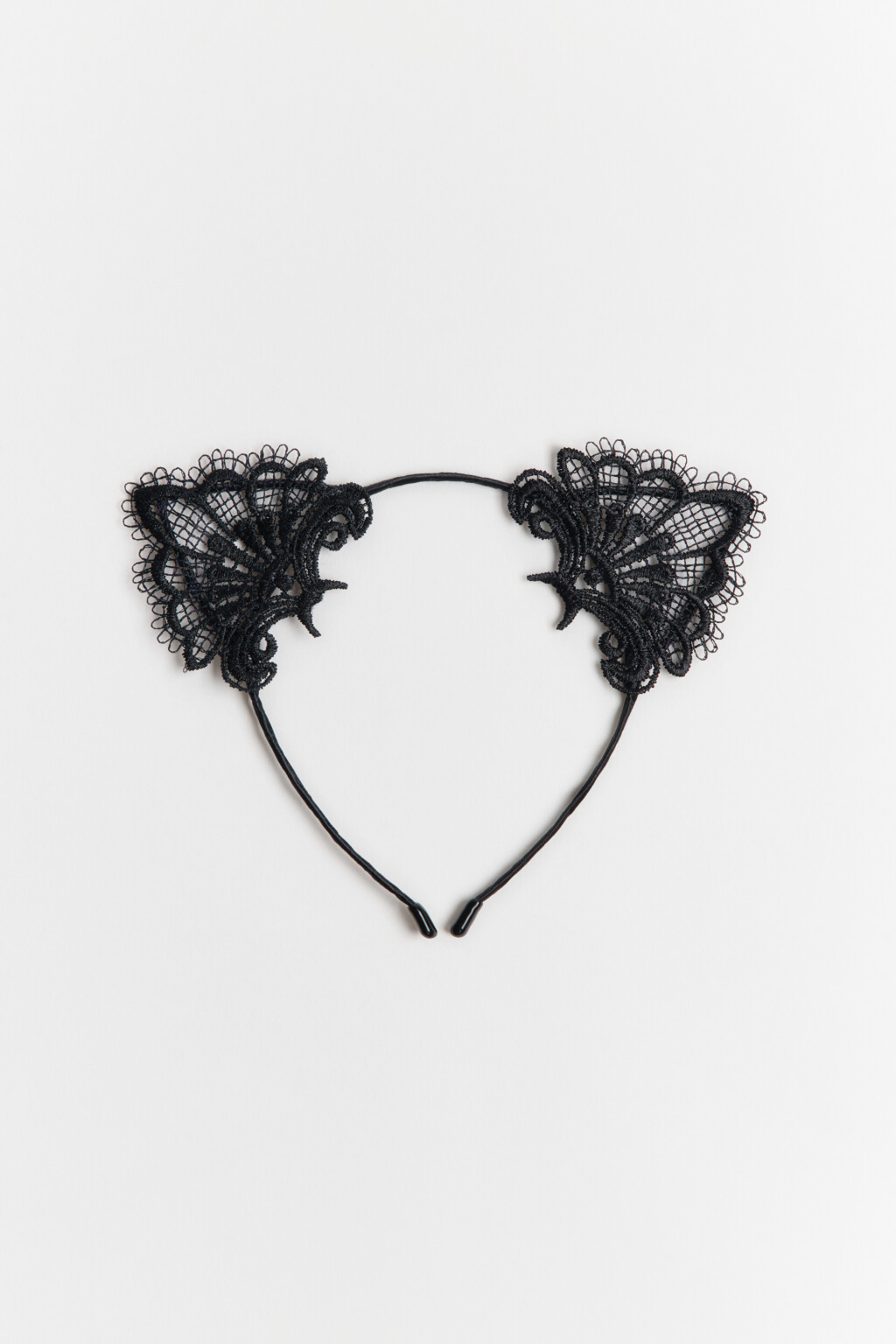 Ободок с кружевными ушками - цвет черный - 1