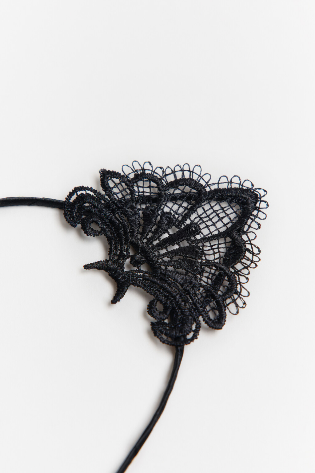 Ободок с кружевными ушками - цвет черный - 2