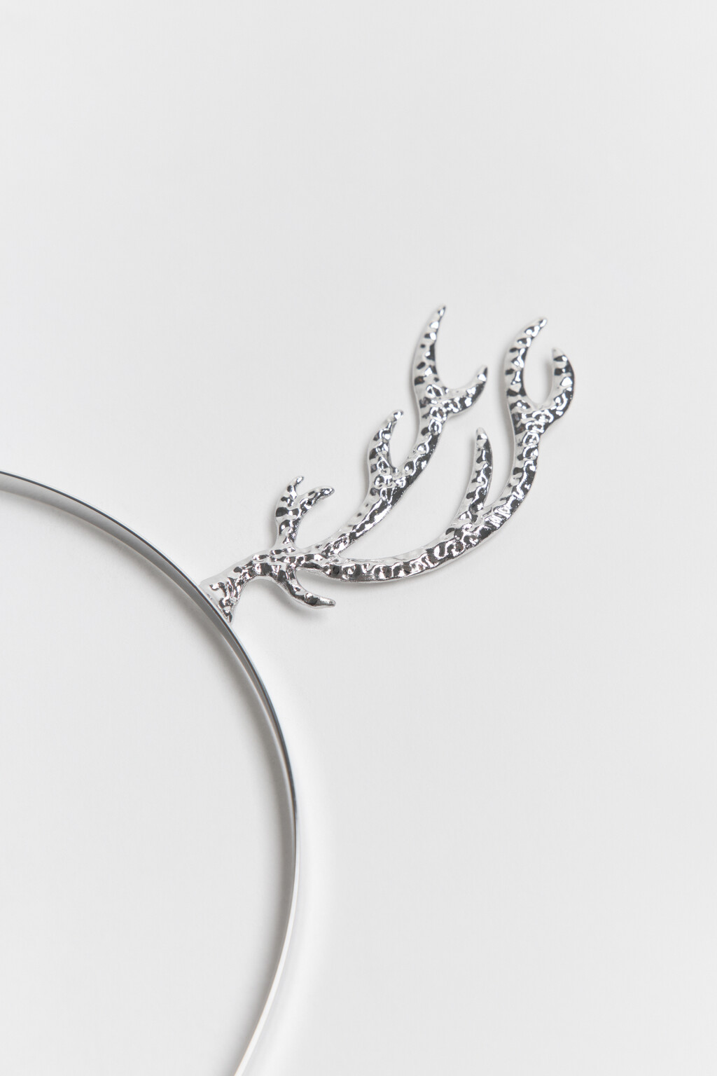 Ободок с оленьими рожками - цвет серый - 2