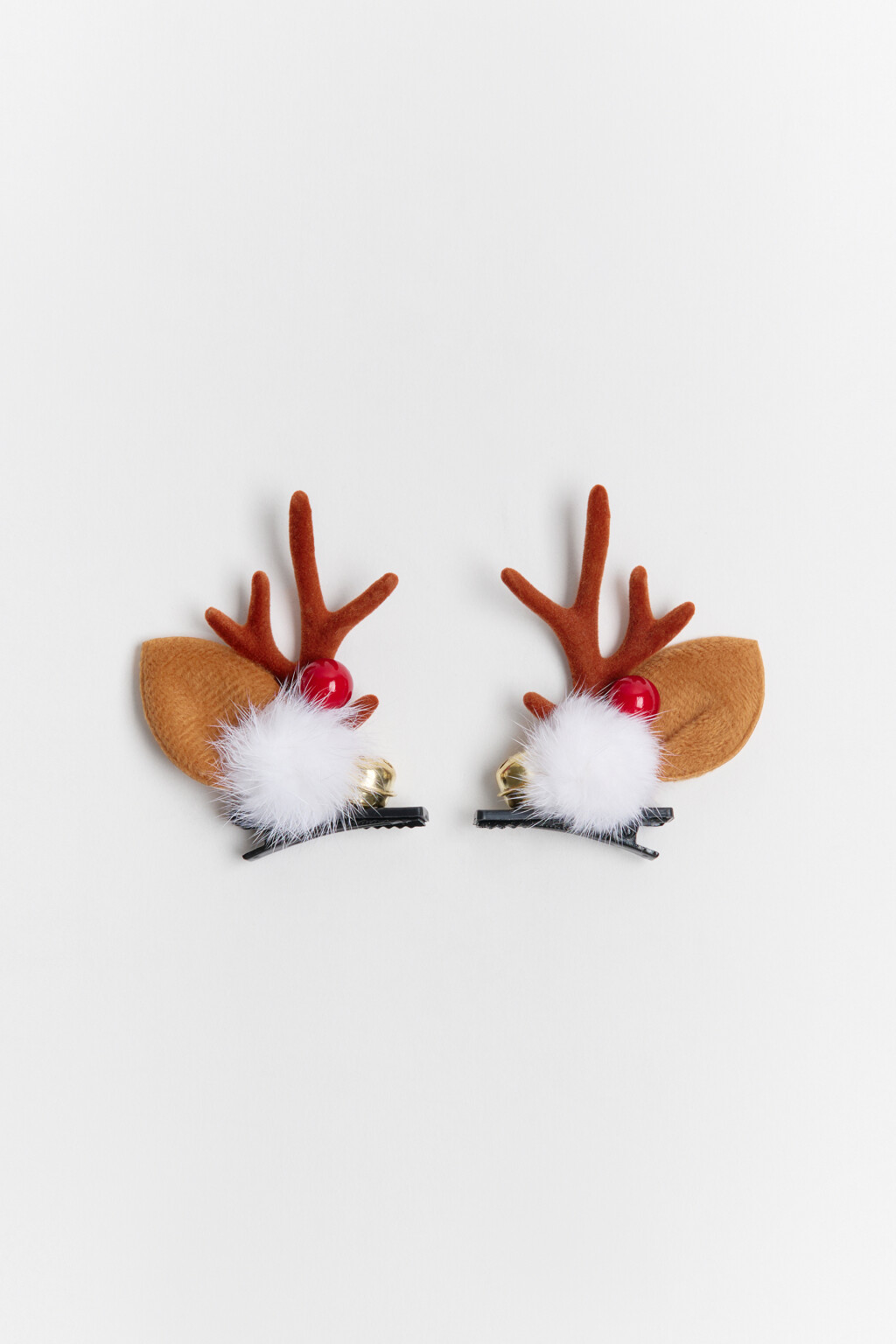 Заколки с ушками и рожками (2 штуки) - цвет белый - 1