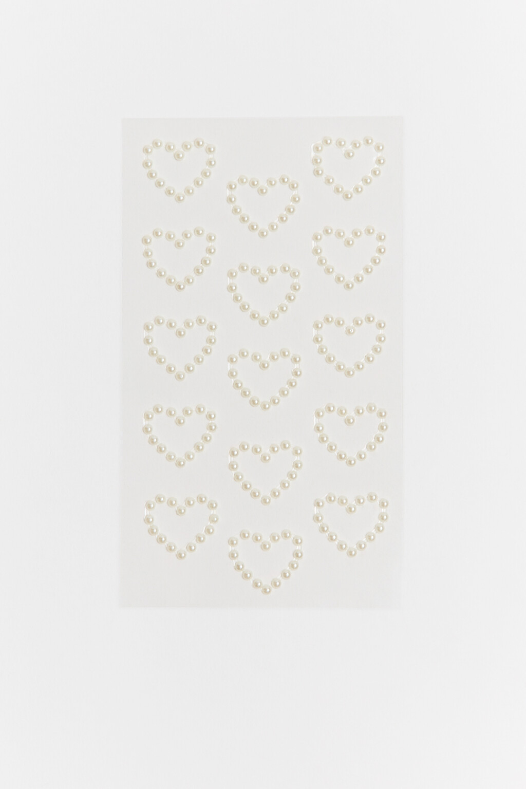 Наклейки для тела в виде сердец из бусин - цвет белый - 1