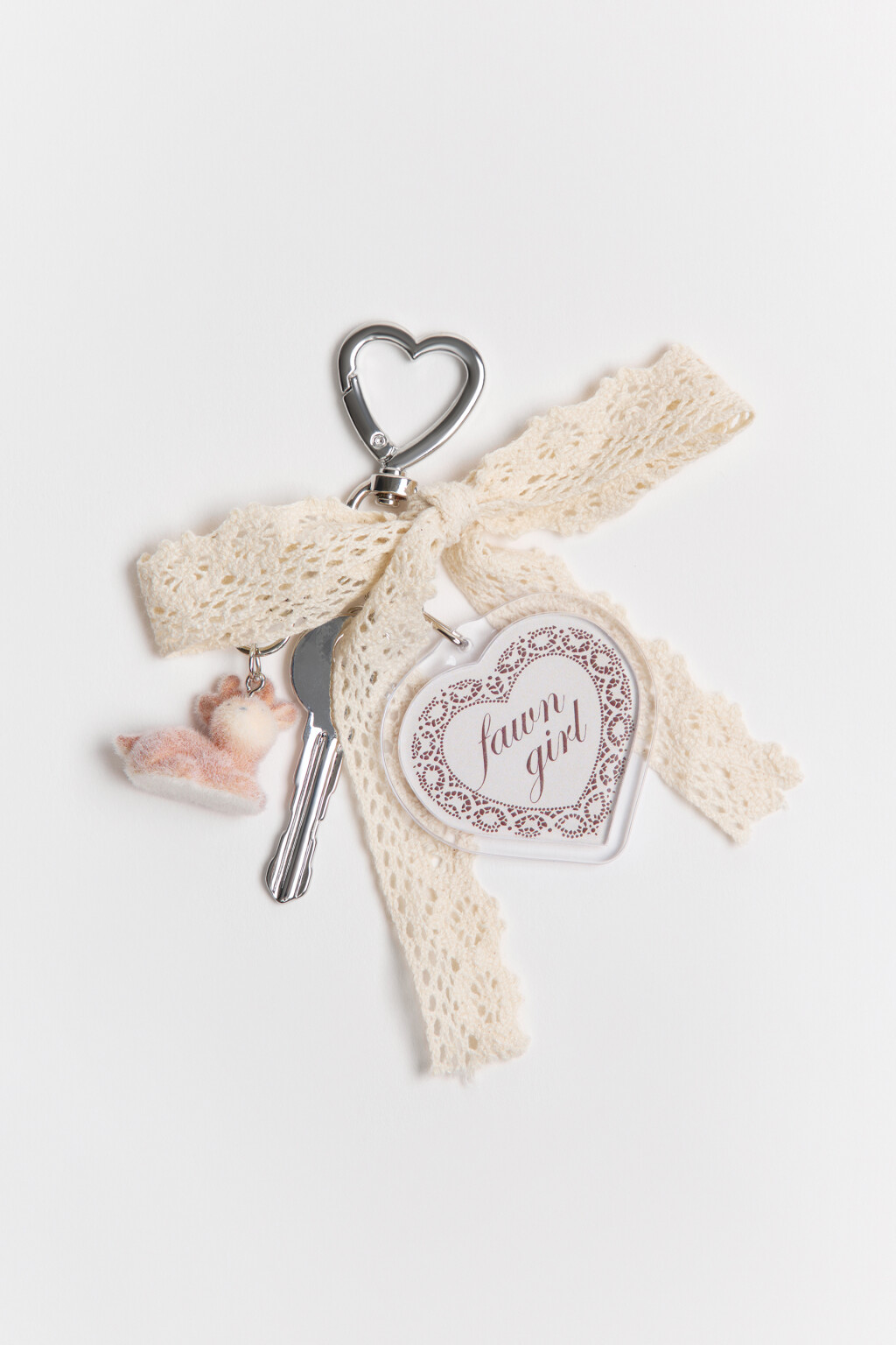 Брелок-обвес с кружевным бантом - цвет черный - 2