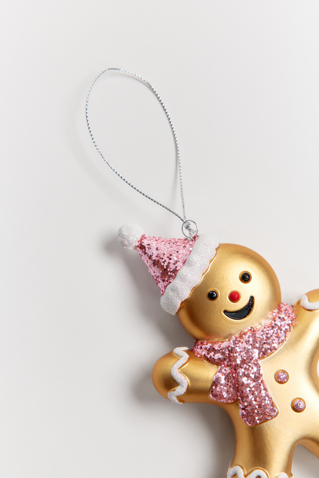 Игрушка-пряник елочная с блестками - цвет мультиколор - 2