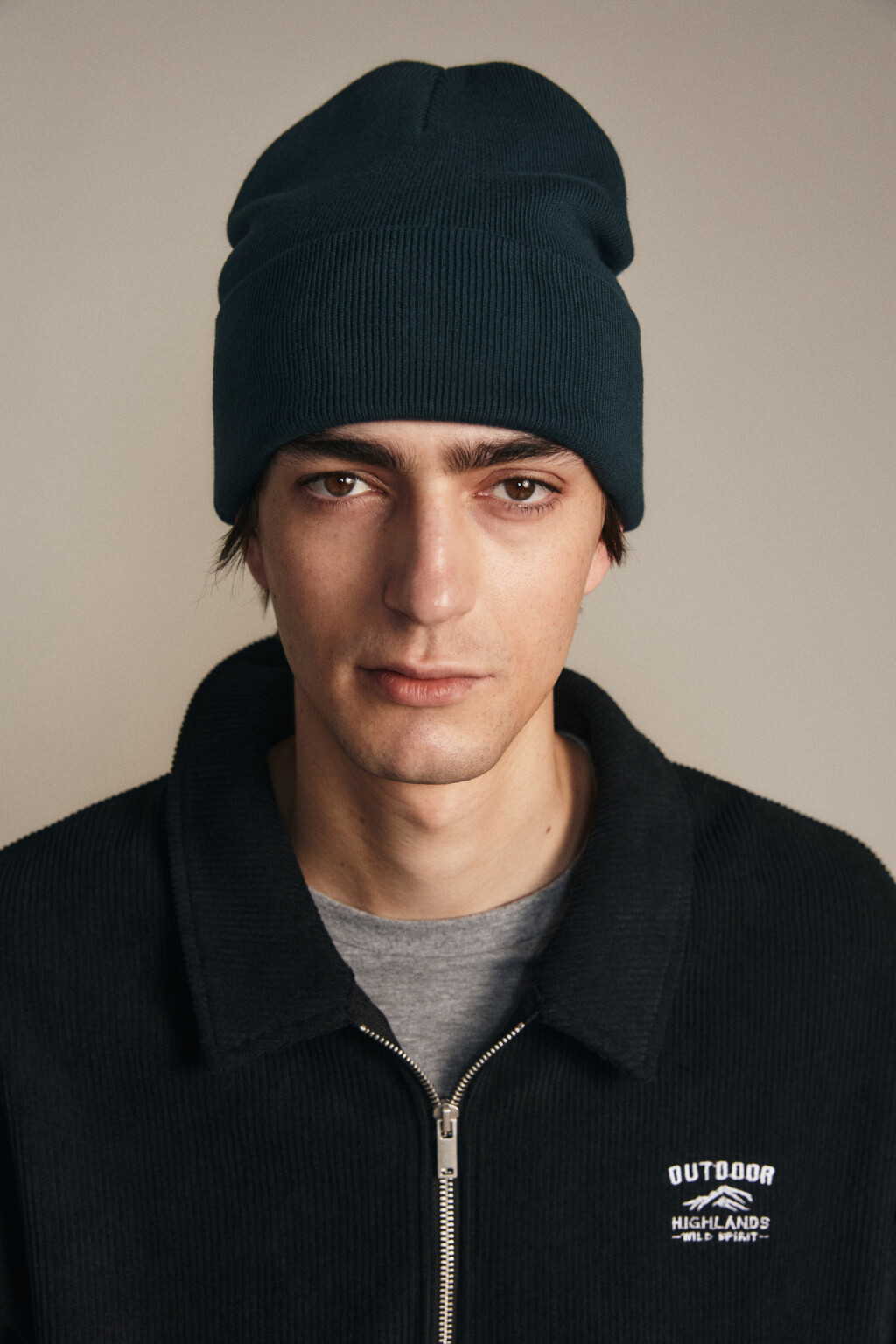 Шапка-бини трикотажная - цвет синий - 1