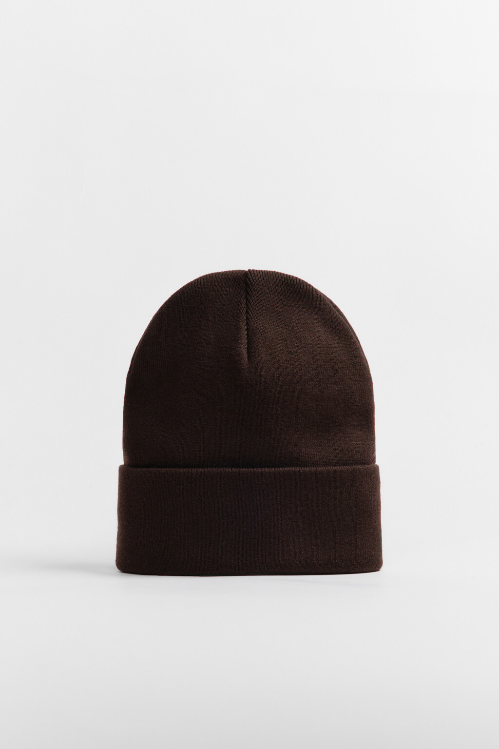Шапка-бини трикотажная - цвет коричневый - 3