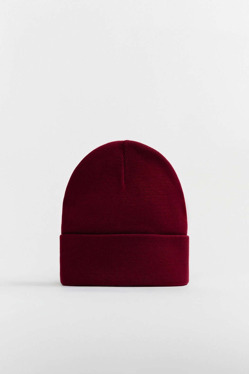 Шапка-бини трикотажная - цвет бордовый - 3