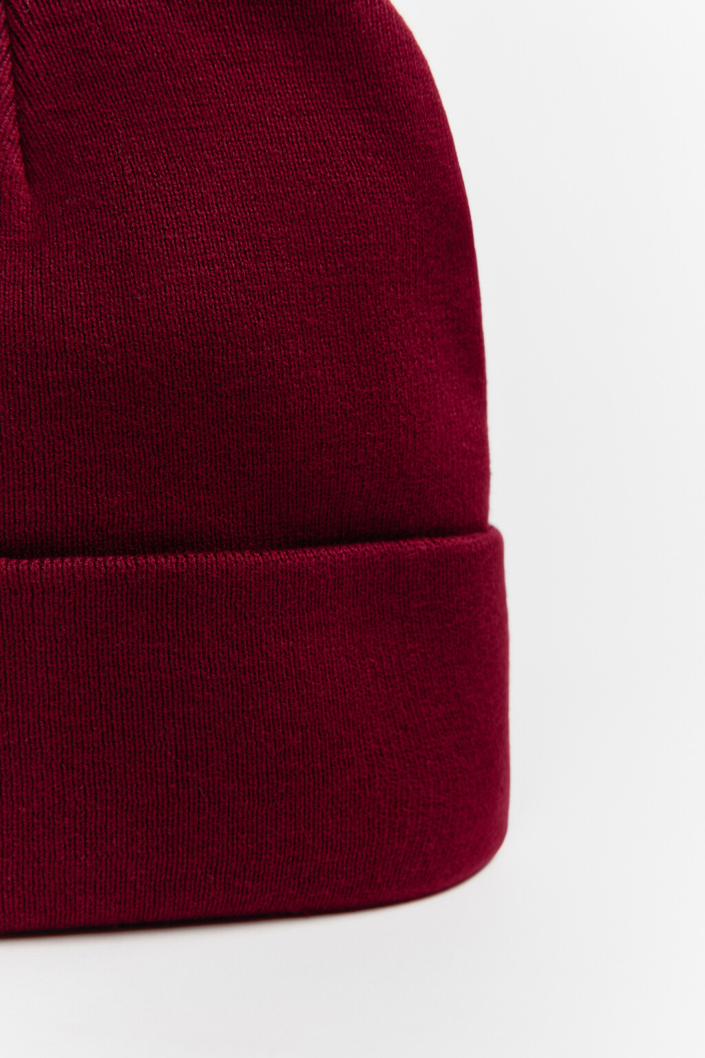 Шапка-бини трикотажная - цвет бордовый - 4