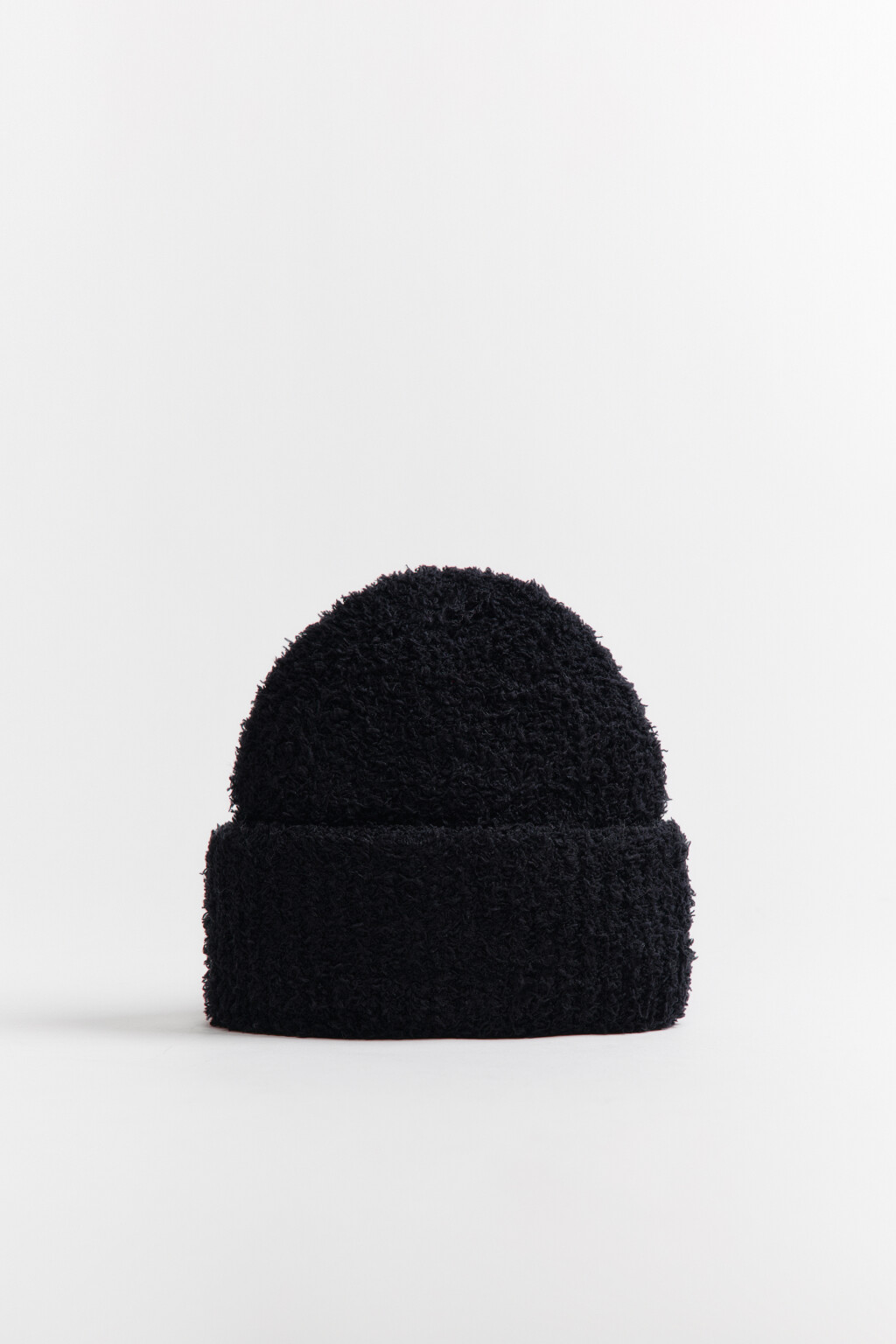 Шапка-бини махровая - цвет черный - 1