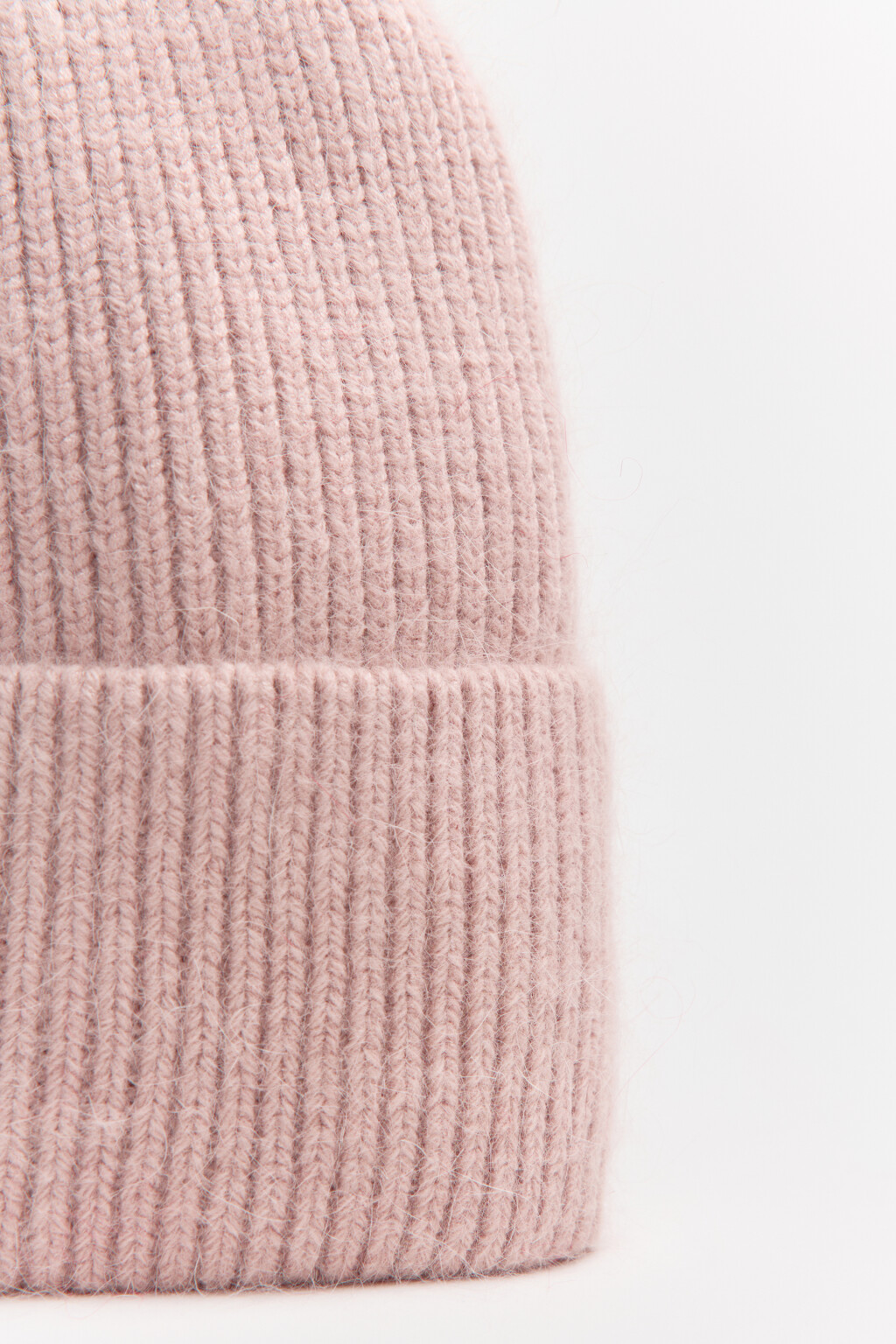 Шапка-бини с ангорской шерстью - цвет розовый - 2