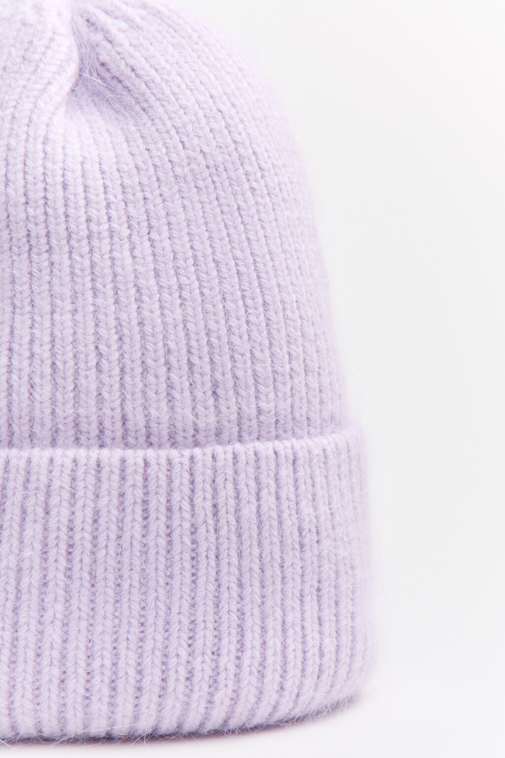 Шапка-бини с ангорской шерстью - цвет сиреневый - 2