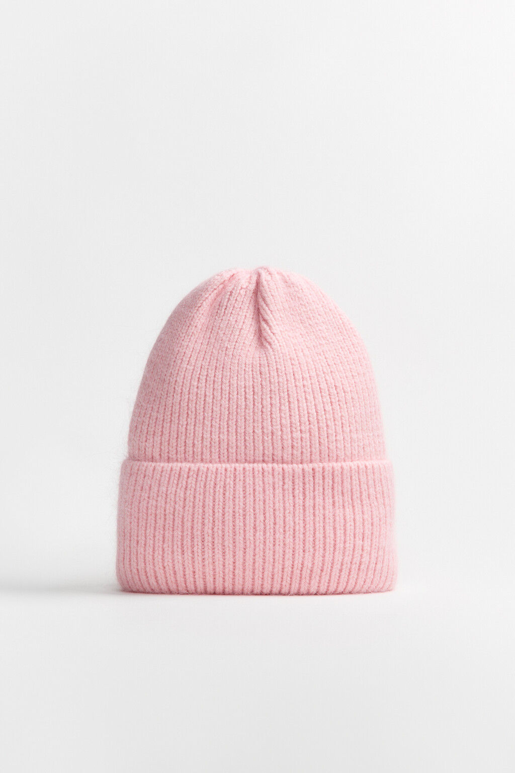 Шапка-бини с ангорской шерстью - цвет розовый - 3