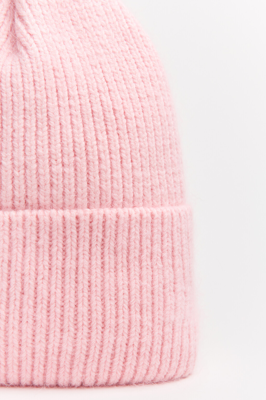 Шапка-бини с ангорской шерстью - цвет розовый - 4
