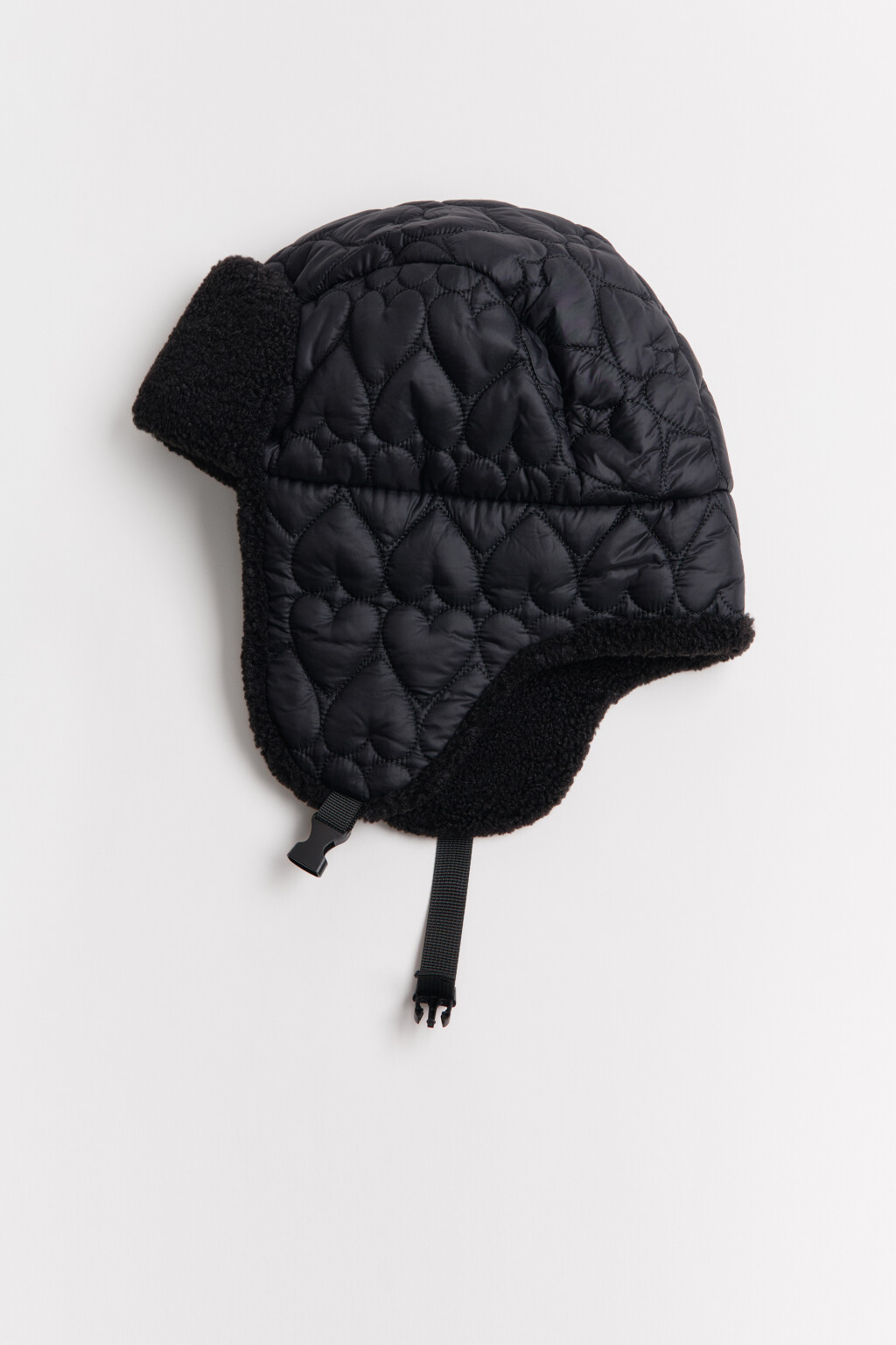Шапка-ушанка стеганая утепленная - цвет черный - 4