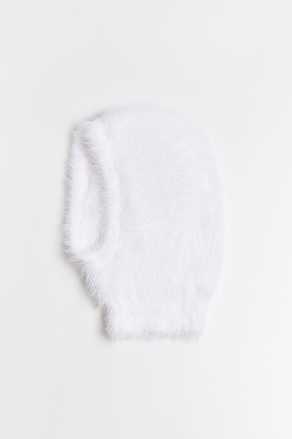 Шапка-балаклава пушистая - цвет молочный - 1