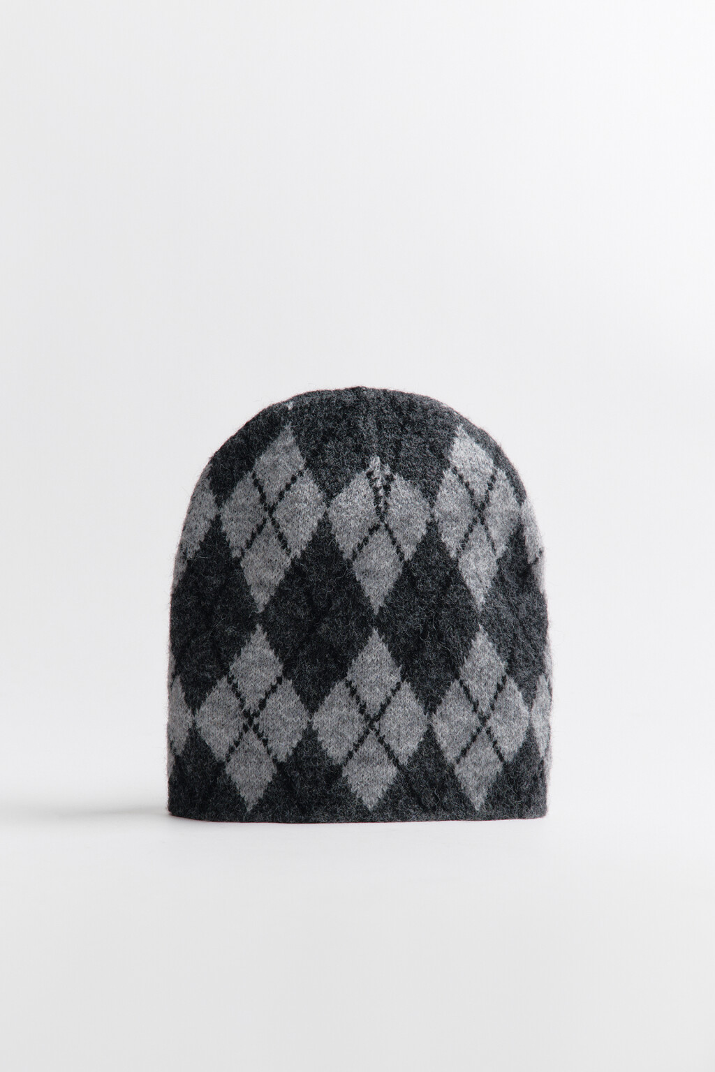 Шапка с принтом аргайл - цвет серый - 3