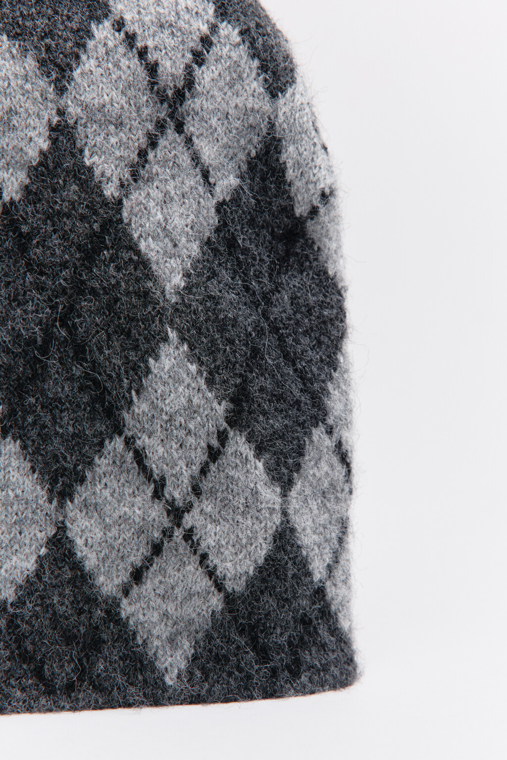 Шапка с принтом аргайл - цвет серый - 4