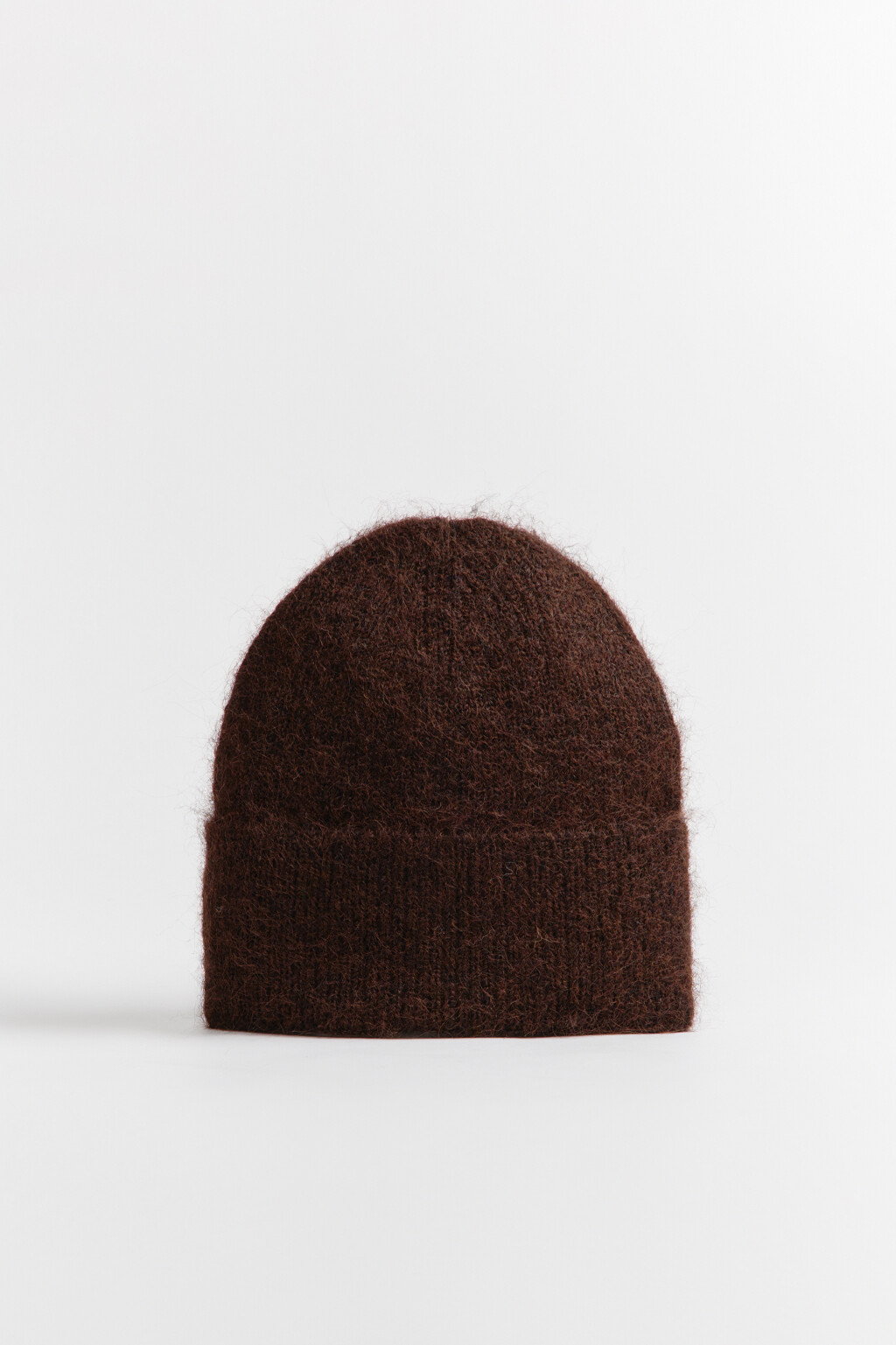 Шапка-бини вязаная с шерстью - цвет коричневый - 4