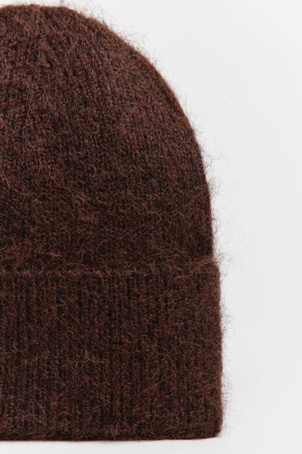 Шапка-бини вязаная с шерстью - цвет коричневый - 5