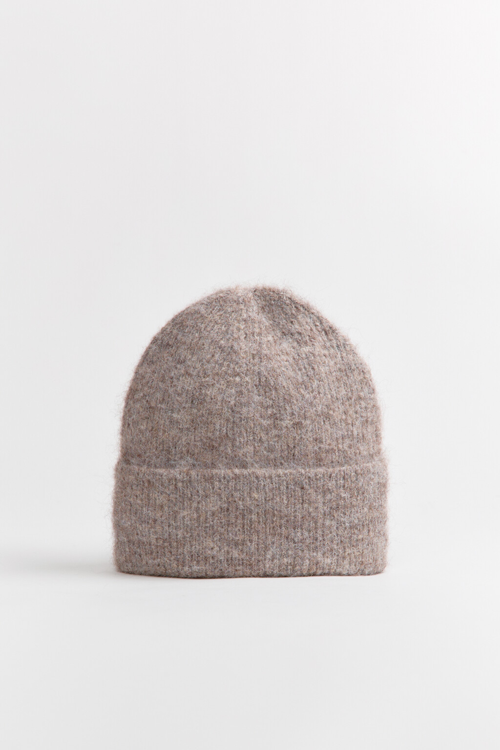 Шапка-бини вязаная с шерстью - цвет бежевый - 1