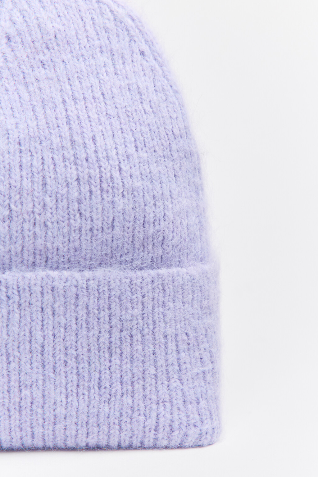 Шапка-бини вязаная с шерстью - цвет сиреневый - 2