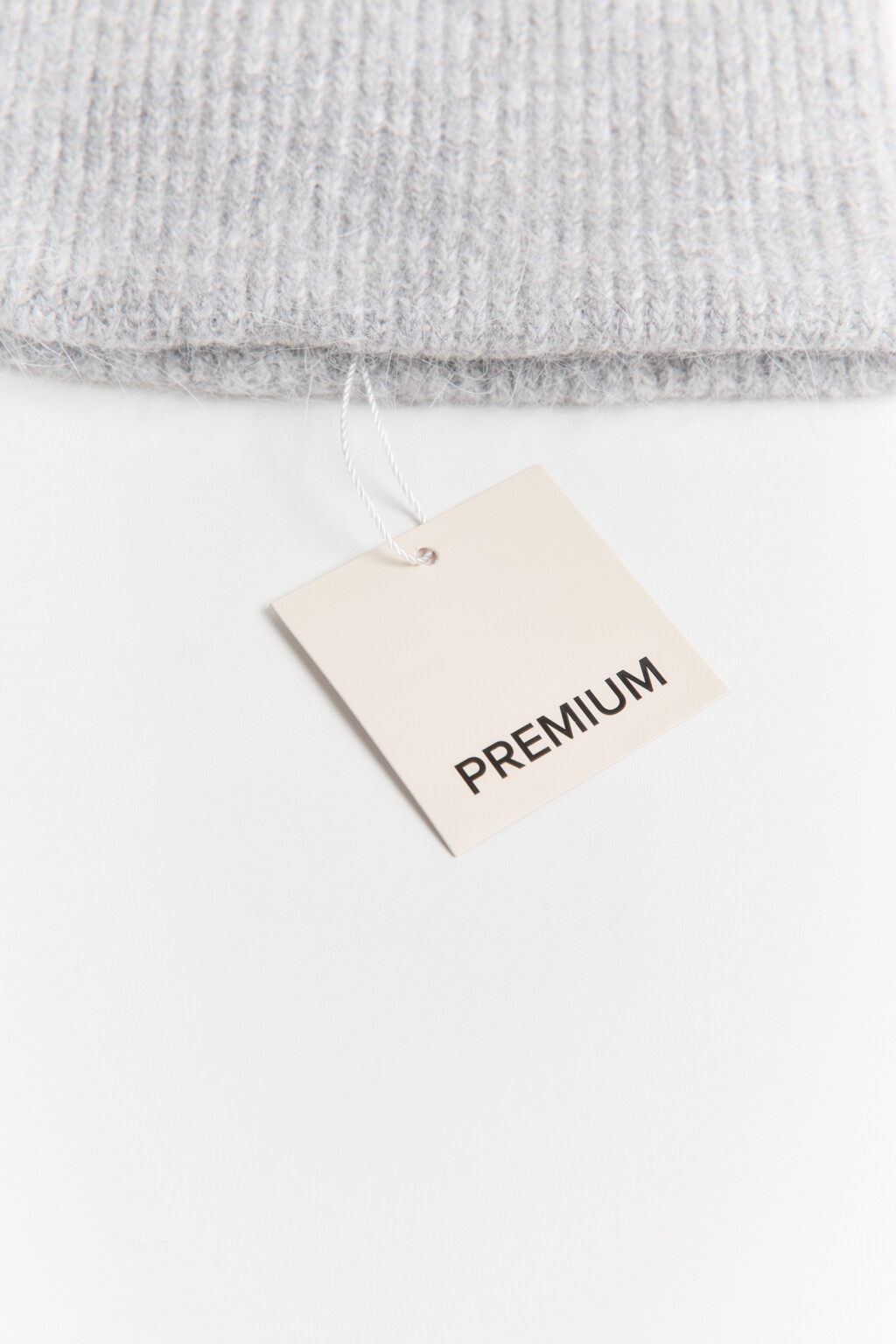 Шапка трикотажная с шерстью - цвет серый - 4