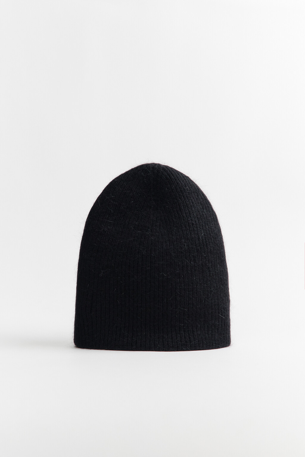 Шапка трикотажная с шерстью - цвет черный - 1